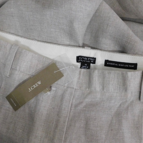 NWT!! J. CREW Wide Leg Essential Pants Flax Linen Pleated Preppy Summer Size 10 - Picture 12 of 16